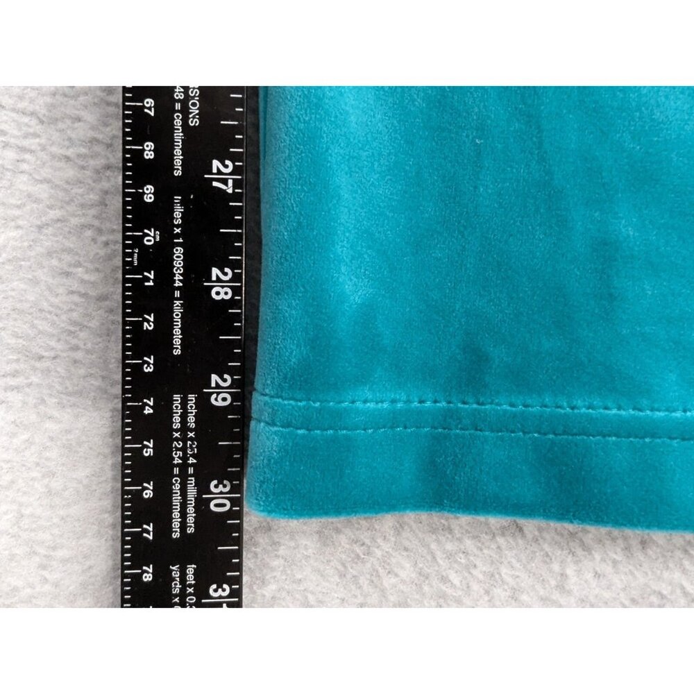 Juicy Couture Tracksuit Pants Womens SZ XL Turquoise Velour Straight Leg Y2K - Picture 8 of 11